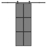 Sliding Door with Hardware Set 76x205 cm Tempered Glass&Aluminium 3332986