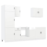 ZNTS 7 Piece Kitchen Cabinet Set Kalmar White Engineered Wood 3314781