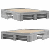 Bed Frame without Mattress Grey Sonoma 120x200 cm Engineered Wood 3295483