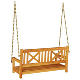 Garden Swing Bench Brown 119 x 35 x 47cm Solid Acacia wood 4105528