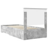 Bed Frame with Drawer Concrete Grey 90 x 190 cm Engineered Wood 3409697