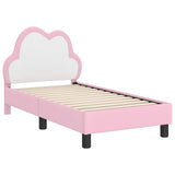 Toddler Bed Frame with Headboard Pink 70 x 140 cm PU 42011169