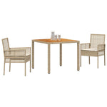 Garden Dining Set 3 pcs Beige Poly rattan 3334917