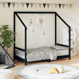 Kids Bed Frame Black 80x160 cm Solid Wood Pine 835711