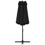 Parasol Black Polyester fabric, Aluminium pole and ribs Extra Large 47302