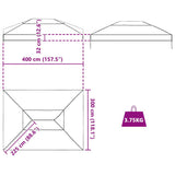 Gazebo Cover Replacement Transparent 400 x 300 x 32 cm PVC 42008411