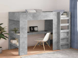 Loft Bed Frame with Desk with Storage Concrete Grey 90 x 190 cm 3410438