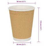 Paper Coffee Cups 500 pcs 12oz 300ml Brown 4102800