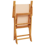 ZNTS 3 Piece Bistro Set Beige Fabric and Solid Wood 3281811