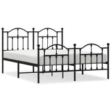 Metal Bed Frame without Mattress with Footboard Black 140x190cm 353457