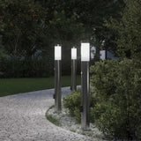 Bollard Lights with Sensor&Outlet 3pcs 80 cm Stainless Steel IP44 4006020