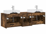 Bathroom Cabinet Set 3 pcs Smoked Oak 49.5 x 41 x 62.5 cm 3405847