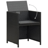 ZNTS 11 Piece Outdoor Dining Set with Cushions Poly Rattan Black 42598