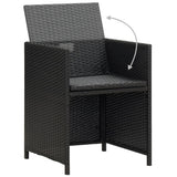 Patio Furniture Black Steel, PE Rattan, Glass, Polyester 42597