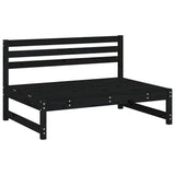 5 Piece Garden Lounge Set Black Solid Wood Pine 3186603