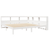 Bookcase Bed without Mattress White 200x200 cm Solid Wood Pine 3324306