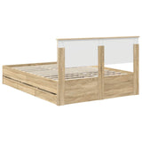 Bed Frame with Drawer Sonoma Oak 140 x 190 cm Engineer Wood 3410709