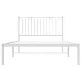 Metal Bed Frame without Mattress with Headboard White 107x203cm 350927