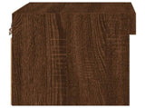 Bedside Cabinets with LED Lights Wall-mounted 2 pcs Brown Oak 837126