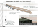 4x2.5m Manual Awning Window Door Sun Weather Shade w/ Handle Beige T3398P377732
