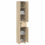 Bathroom Cabinet Sonoma Oak 30 x 33 x 190 cm Engineered Wood 890754