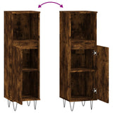 Bathroom Cabinet Smoked Oak 30x30x100 cm Engineered Wood 831561