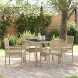 Garden Dining Set 5 pcs Beige Poly rattan 3334888