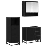 Bathroom Furniture Set 3 pcs Black Oak Engineered Wood 3402334
