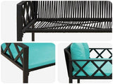 Outdoor Benches 2 -Seater 116 x 56 x 75 cm Poly Rattan 42025356