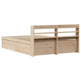 Bed Frame with Headboard 150x200 cm King Size Solid Wood Pine 3307080