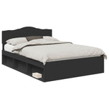 Bed Frame with Headboard Black 140 x 200 cm Solid Pine Wood 3412890