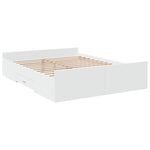 Bed Frame with Drawers without Mattress White 150x200 cm King Size 3280286