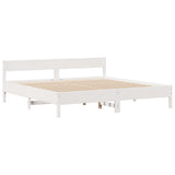 Bookcase Bed without Mattress White 200x200cm Solid Wood Pine 3322937