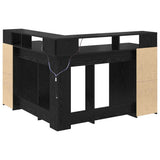 Desk with Shelf Black Oak 130 x 130 x 91 cm Engineered wood 3365617