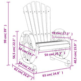Garden Adirondack Chair Solid Wood Fir 365090