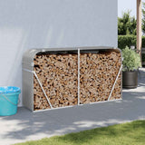 Log Holder Light Grey 180x45x100 cm Galvanised Steel 364554