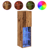 TV Cabinet with LED Lights Old Wood 30.5x30x102 cm 857676
