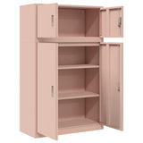 Storage Cabinet 2 pcs Pink 90 x 40 x 145 cm Steel Lockable 3438646