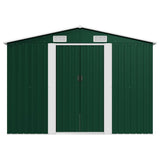 Garden Shed 257x580x181 cm Metal Green 143352