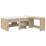Kids'High Bed Frame with Desk 2 pcs Sonoma Oak Engineered Wood 3423440