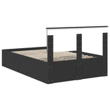 Bed Frame with Headboard Black 120 x 190 cm Engineered Wood 3408684