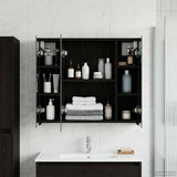 Bathroom Mirror Cabinet Black Oak 60 x 14.5 x 50 cm 889072