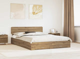 Bed Frame with Drawer Artisan Oak 140 x 190 cm Engineered Wood 3412381