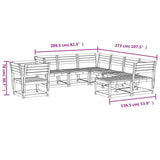 Garden Lounge Set Natural wood Solid pine wood Large Modular 3216940