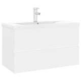 Sink Cabinet with Built-in Basin White Engineered Wood 3071639