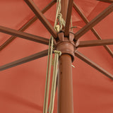 Garden Parasol with Wooden Pole Terracotta 400x273 cm 363180