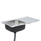 Kitchen Sink with Strainer and Trap Stainless Steel 145073