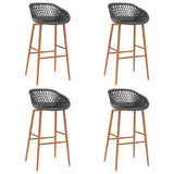 5 Piece Bar Set White and Grey 3057436