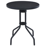 Garden Table Black Powder coated steel 80 cm Durable 47253