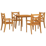 Garden Dining Set Natural Wood Solid Acacia Wood Medium Durable 3058000